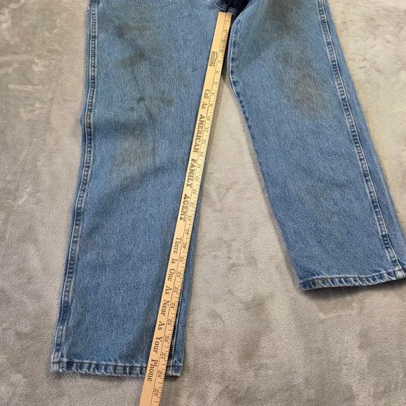 Rustler‎ Mens Jeans 34x29 Blue Denim Relaxed Fit Distressed Workwear Thrashed - Picture 4 of 6